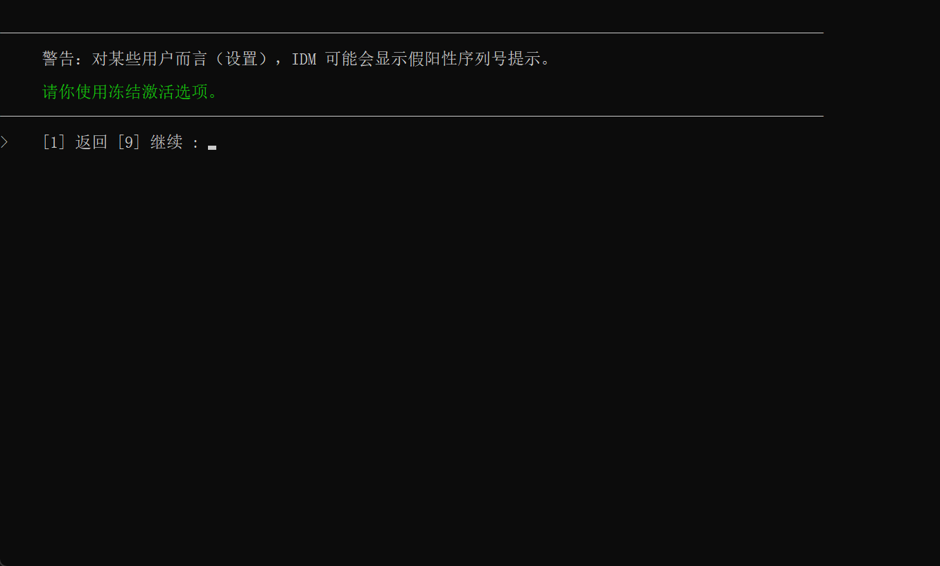 IDM 激活脚本执行结果,显示 IDM 激活功能已完成