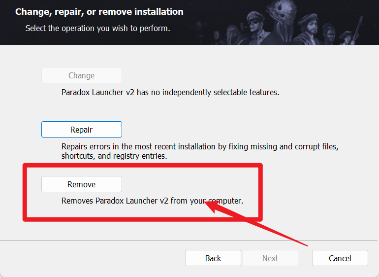 启动器打开时报错找不到有效的 Paradox Launcher 安装:Oops!Could not locate a valid installation of the Paradox Launcher.相关报错截图 2